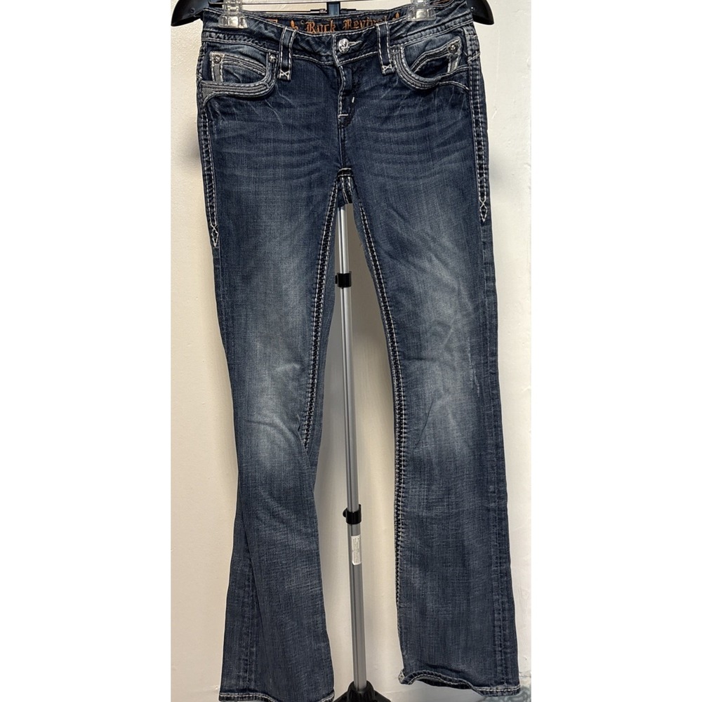 Rock Revival Womens Size 28 Johanna Denim Jeans Stretch Blue - Picture 7 of 15